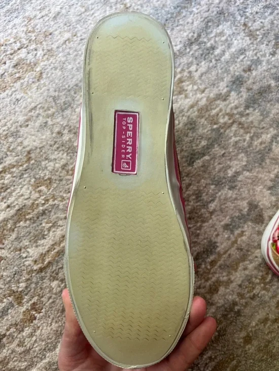 Sperry Hot Pink Floral Embroidered Canvas & Patent Boat Shoes - Picture 5 of 10